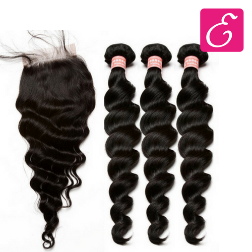 Loose Wave Bundle Deal with Closure - ExtenCity Hair 