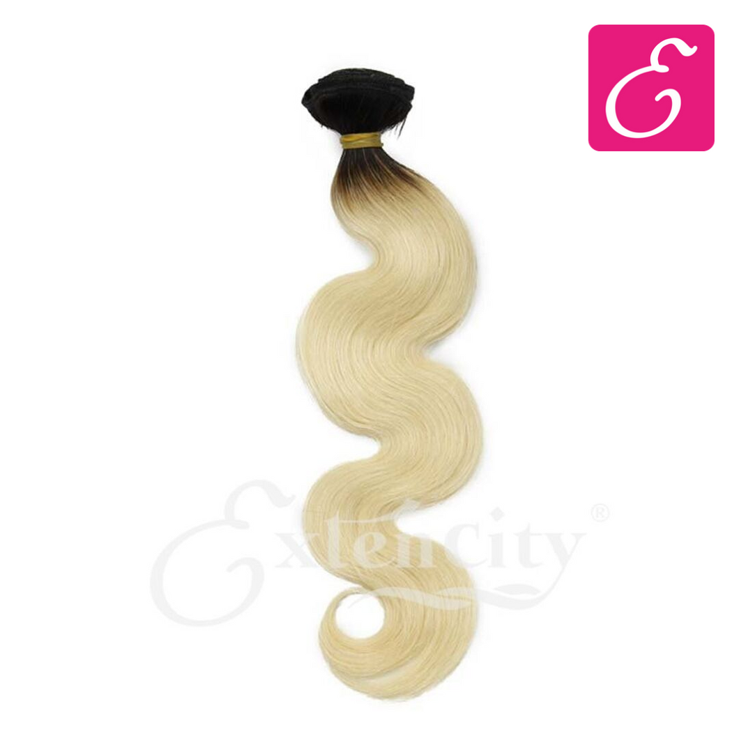 Ombre Blonde (1B/613) Body Wave Human Hair Weft - ExtenCity Hair 