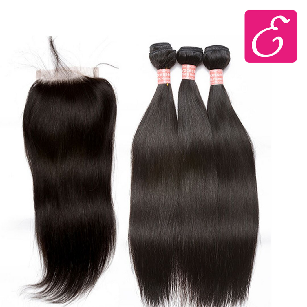 Straight Bundle Deal with Closure - ExtenCity Hair 