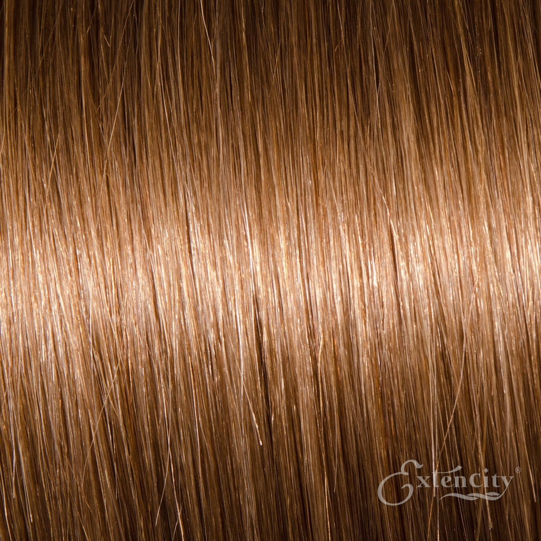Medium Golden Brown (#8) Human Hair 10 Piece Clip-ins - ExtenCity Hair 